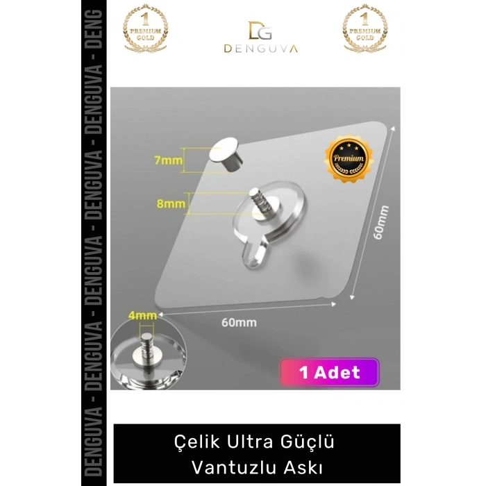 #VantuzluAskı Paslanmaz Şeffaf Yapışkanlı 1kg Taşıma Kapasiteli Su Geçirmez Çelik Ultra Güçlü Vantuzlu Askı