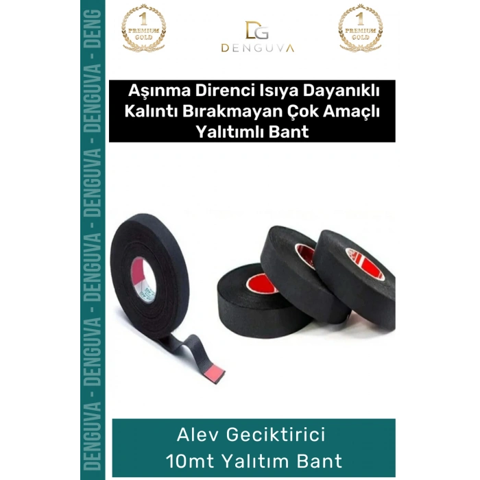 #YalıtımBantı Siyah Isıya Dayanıklı Korozyon Önleyici Pamuklu Güçlü Alev 10mt Yalıtım Bant - 2 Adet