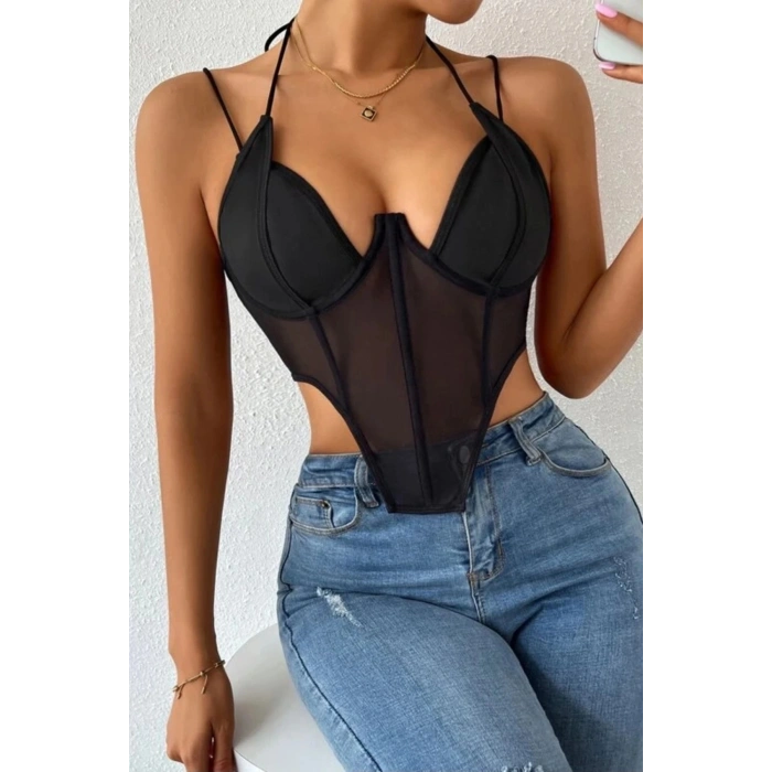 Özel Üretim Gece Seksi Günlük Zarif Şık Rahat Fantezi Balenli İnce Askılı Kadın Body