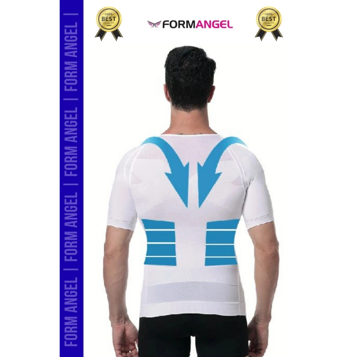 #ErkekKorse Dik Duruş Vücut Bel Göğüs Toparlayıcı Göbek Sıkılaştırıcı Kısa Kol Korse Atlet 2li Set