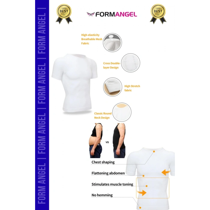 #ErkekKorse Dik Duruş Vücut Bel Göğüs Toparlayıcı Göbek Sıkılaştırıcı Kısa Kol Korse Atlet 2li Set
