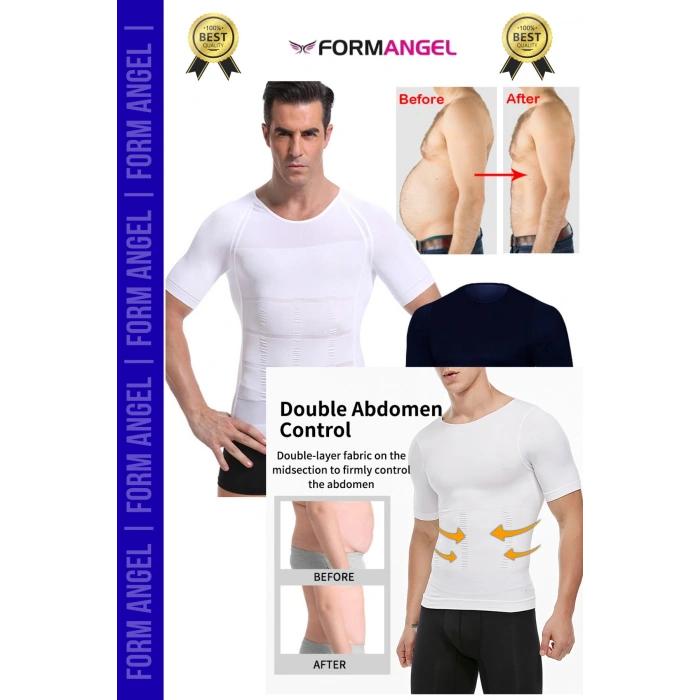 #ErkekKorse Dik Duruş Vücut Bel Göğüs Toparlayıcı Göbek Sıkılaştırıcı Kısa Kol Korse Atlet 2li Set