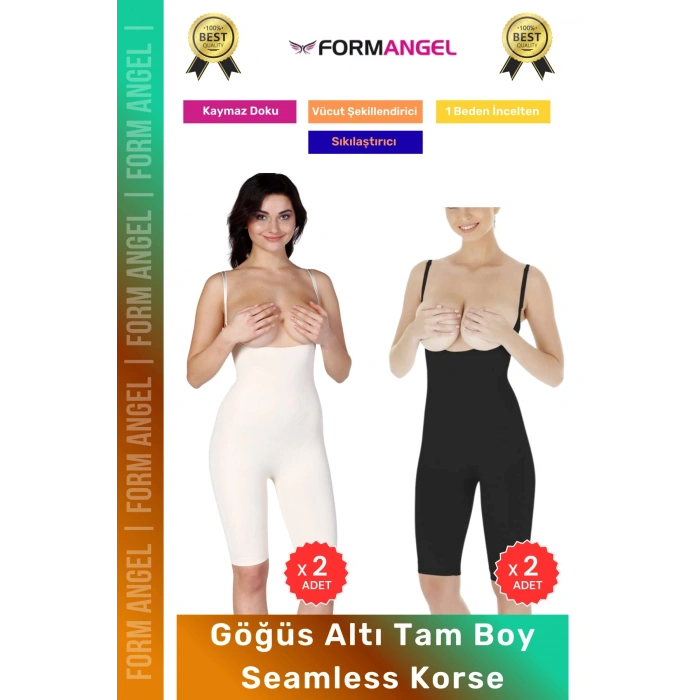 #Korse Dikişsiz Toparlayıcı Kaymaz Seamless Sıkılaştırıcı Kadın Göğüs Altı Tam Boy Korse 4lü Set