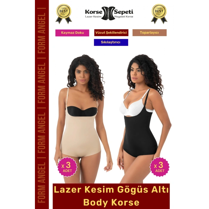 #Korse İz Yapmaz Göstermeyen Kaymaz Doku Toparlayıcı Sıkılaştıran Lazer Kesim String Korse 6lı Set