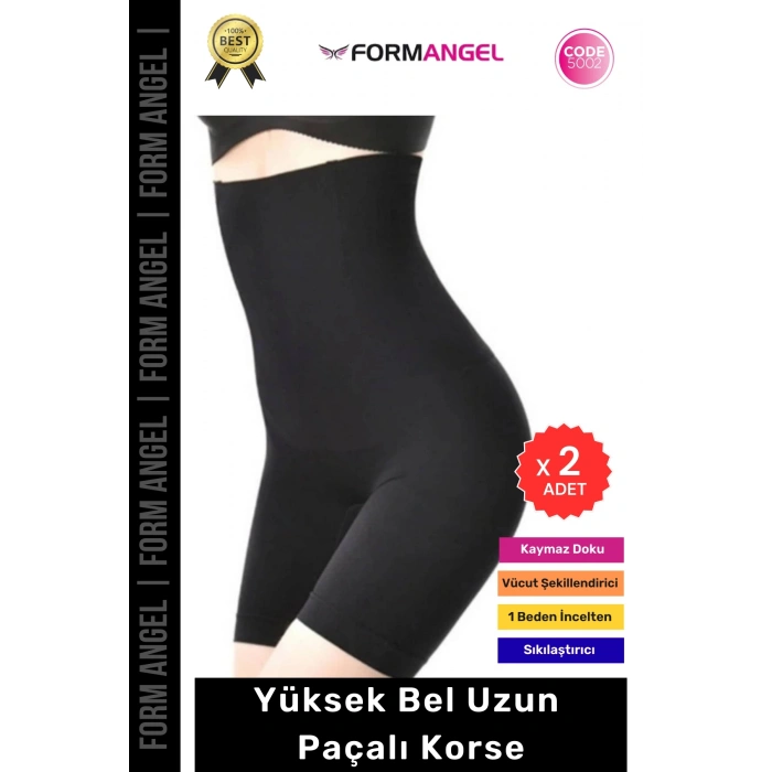 #Korse Lazer Kesim İz Göstermez Toparlayıcı Kaymaz Kadın Yüksek Bel Uzun Paçalı Korse - 2 Adet