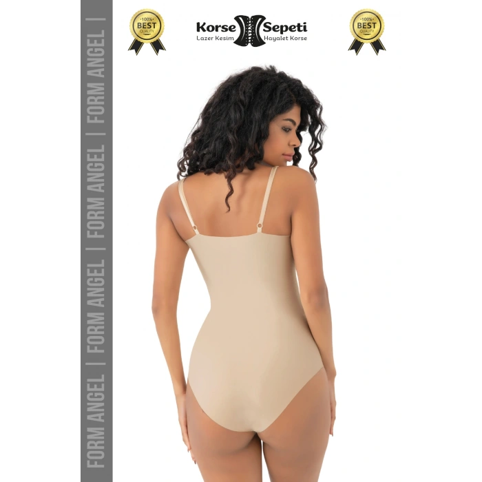 #Korse Kayma Önleyen 2 Beden Küçülten İz Yapmayan Lazer Kesim Göğüs Destekli Body Korse - 1 Adet