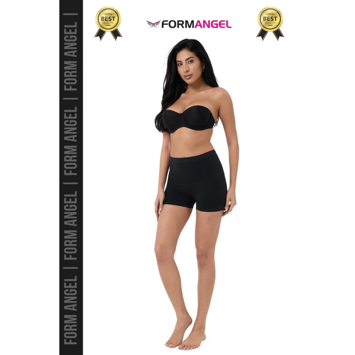 #Şort 2 Beden Küçülten Toparlayıcı Bel Sıkılaştırıcı Şekillendirici Yüksek Bel Dikişsiz Boxer Şort