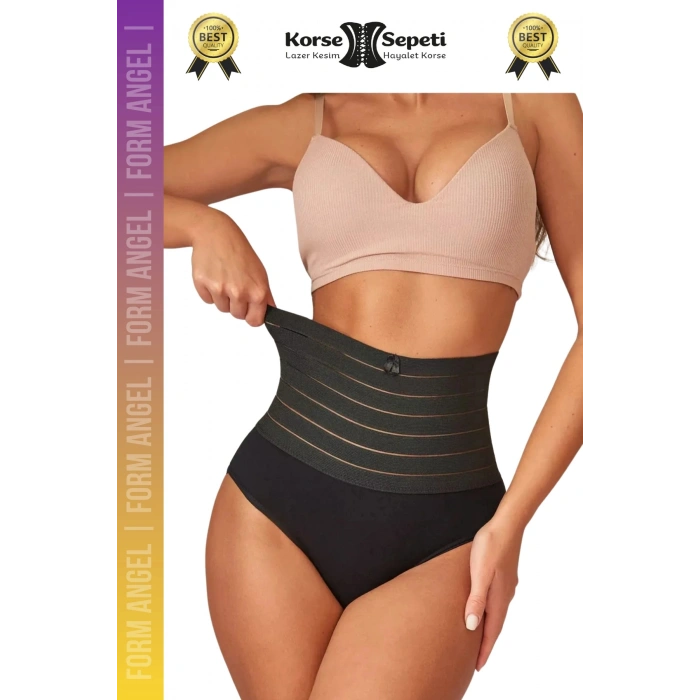 #Korse Vücut Şekillendirici Karın Bel Toparlayıcı Lazer Kesim Yüksek Bel Slip Korse - 4 Adet