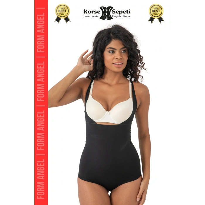 #Korse Kayma Önleyen 2 Beden Küçülten İz Yapmayan Lazer Kesim Göğüs Destekli Body Korse - 5 Adet