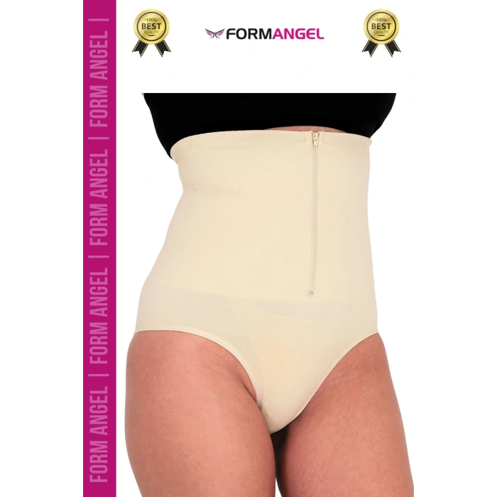 #Korse Yüksek Bel Vücut Karın Mide Şekillendirici Külot Fermuarlı Toparlayıcı Slip Korse - 3 Adet