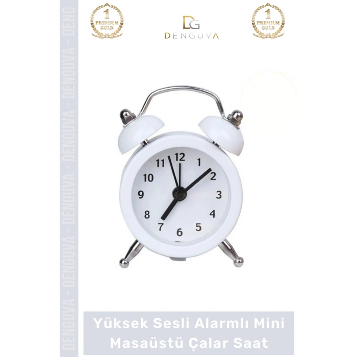 #ÇalarSaat Premium Sessiz Akar Mekanizma Ofis Masaüstü Komodin Küçük Analog Dekoratif Çalar Saat