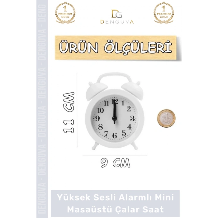 #ÇalarSaat Premium Sessiz Akar Mekanizma Ofis Masaüstü Komodin Küçük Analog Dekoratif Çalar Saat