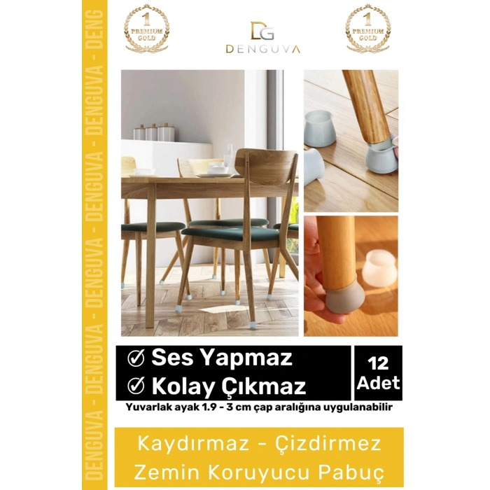 #ZeminKoruyucuSilikon Silikon Mobilya Zemin Çizilme Önleyici Gürültü Kesici Kapak Pabuç Ayak Kılıf - 12 - Adet