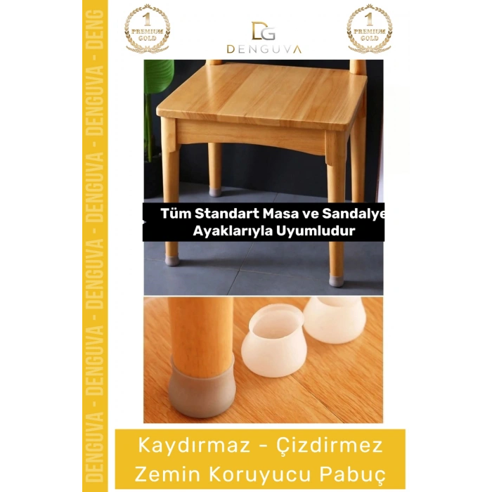 #ZeminKoruyucuSilikon Silikon Mobilya Zemin Çizilme Önleyici Gürültü Kesici Kapak Pabuç Ayak Kılıf - 12 - Adet
