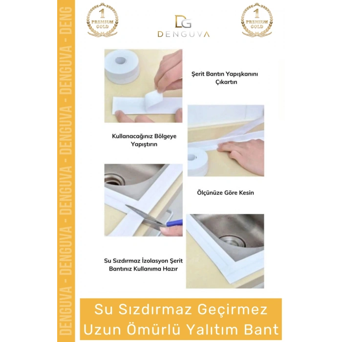 #İzolasyonBant Su Sızdırmaz Lavabo Küvet Kenar Bandı Mutfak Banyo Yapışkanlı Önleyici 32m İzolasyon Bant