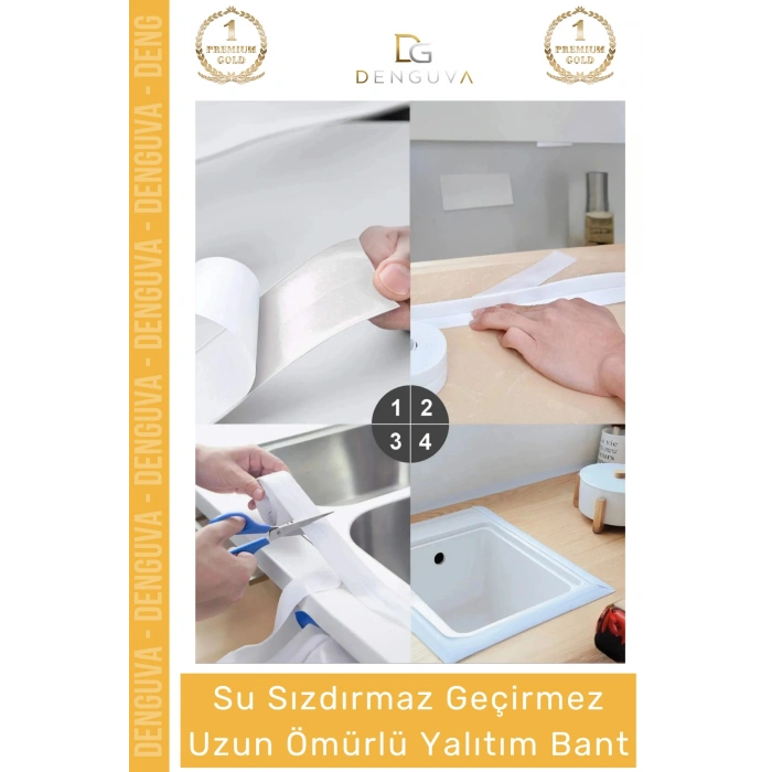 #İzolasyonBant Su Sızdırmaz Lavabo Küvet Kenar Bandı Mutfak Banyo Yapışkanlı Önleyici 32m İzolasyon Bant