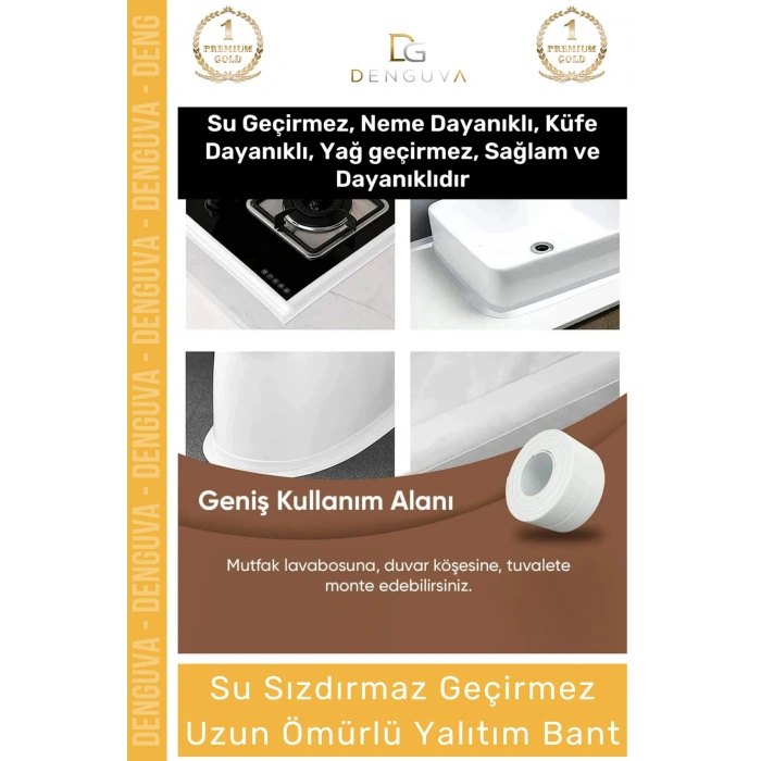 #İzolasyonBant Su Sızdırmaz Lavabo Küvet Kenar Bandı Mutfak Banyo Yapışkanlı Önleyici 32m İzolasyon Bant