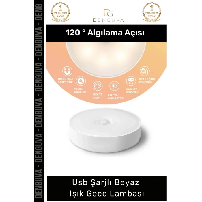 #SensörlüLamba Hareket Sensörlü Şarjlı LED Akıllı Otomatik Pratik Modern Usb Şarjlı Beyaz Işık Gece Lambası