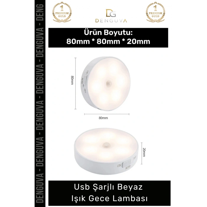 #SensörlüLamba Hareket Sensörlü Şarjlı LED Akıllı Otomatik Pratik Modern Usb Şarjlı Beyaz Işık Gece Lambası