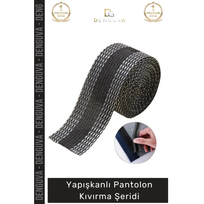 #PantolonKıvırma Polyester Esnek Dayanıklı Pratik Dikişsiz Paça Onarım Yapışkanlı Pantolon Kıvırma Şeridi - 1 Adet