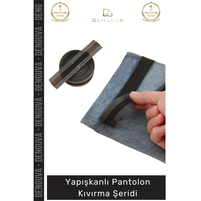 #PantolonKıvırma Polyester Esnek Dayanıklı Pratik Dikişsiz Paça Onarım Yapışkanlı Pantolon Kıvırma Şeridi - 1 Adet