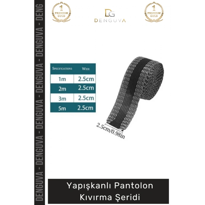 #PantolonKıvırma Polyester Esnek Dayanıklı Pratik Dikişsiz Paça Onarım Yapışkanlı Pantolon Kıvırma Şeridi - 1 Adet