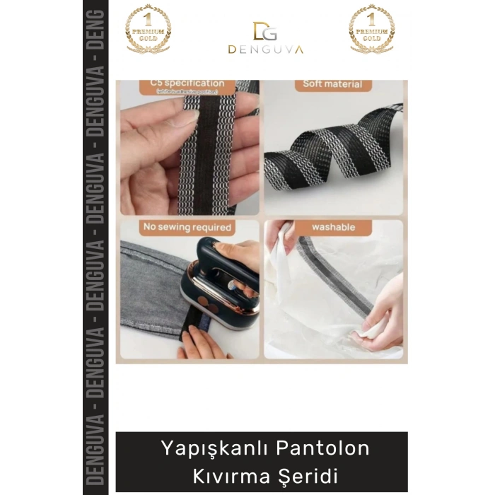 #PantolonKıvırma Polyester Esnek Dayanıklı Pratik Dikişsiz Paça Onarım Yapışkanlı Pantolon Kıvırma Şeridi - 1 Adet
