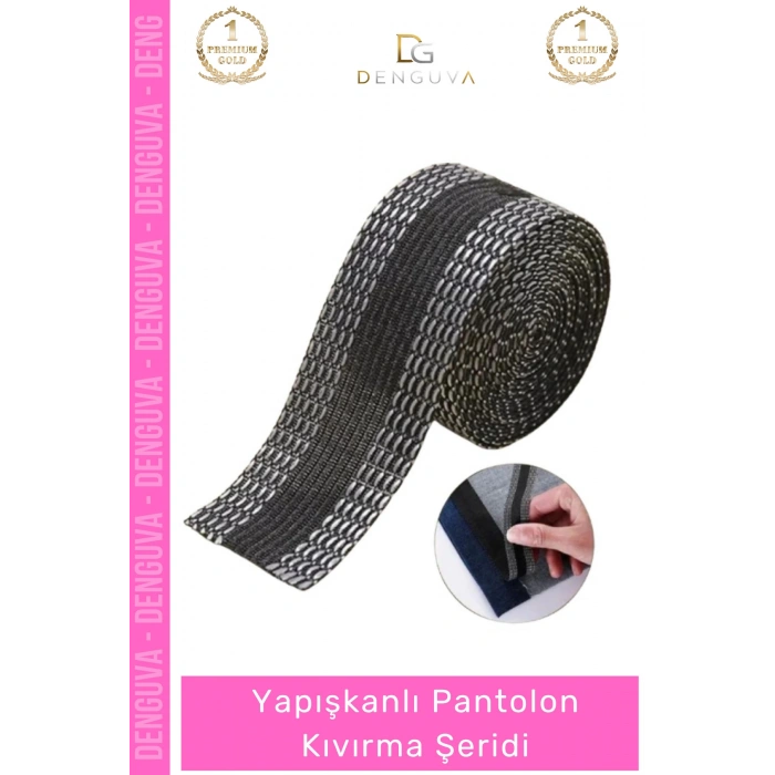 #PantolonKıvırma Polyester Esnek Dayanıklı Pratik Dikişsiz Paça Onarım Yapışkanlı Pantolon Kıvırma Şeridi - 2 Adet