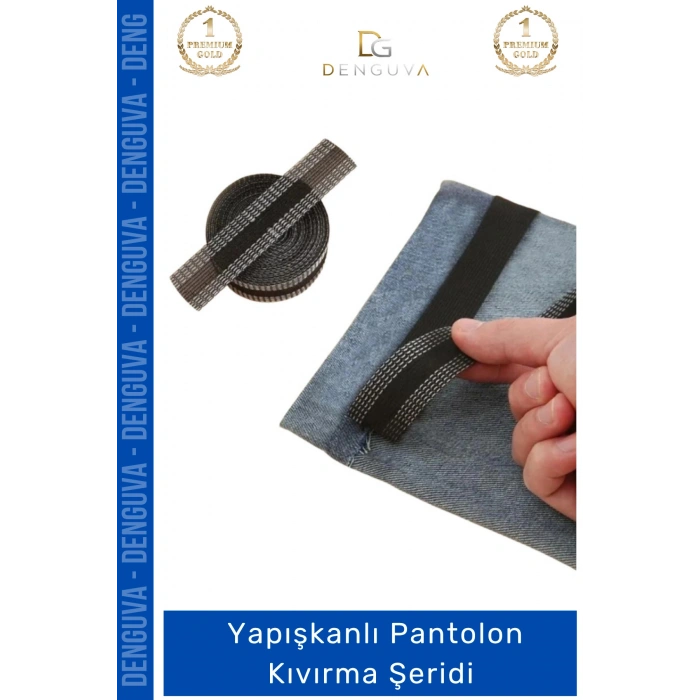#PantolonKıvırma Polyester Esnek Dayanıklı Pratik Dikişsiz Paça Onarım Yapışkanlı Pantolon Kıvırma Şeridi - 3 Adet