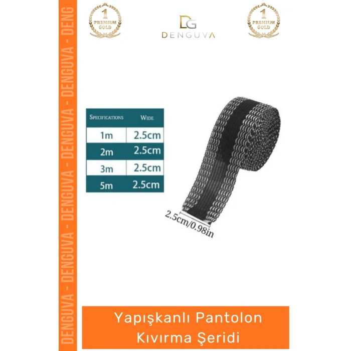 #PantolonKıvırma Polyester Esnek Dayanıklı Pratik Dikişsiz Paça Onarım Yapışkanlı Pantolon Kıvırma Şeridi - 4 Adet