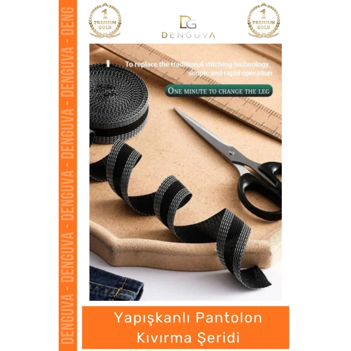 #PantolonKıvırma Polyester Esnek Dayanıklı Pratik Dikişsiz Paça Onarım Yapışkanlı Pantolon Kıvırma Şeridi - 4 Adet