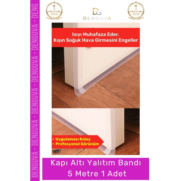 #YalıtımBandı Polimer Silikon Kapı Altı Rüzgar Toz Isı Yalıtımı Yalıtım Şeffaf Şerit Bant 5mt - 1 Adet