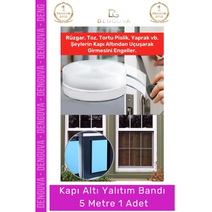 #YalıtımBandı Polimer Silikon Kapı Altı Rüzgar Toz Isı Yalıtımı Yalıtım Şeffaf Şerit Bant 5mt - 1 Adet