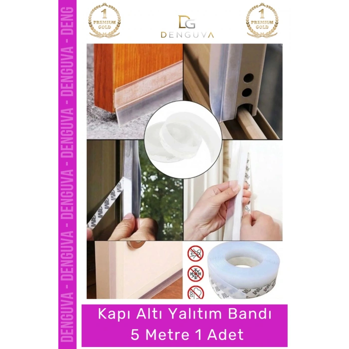 #YalıtımBandı Polimer Silikon Kapı Altı Rüzgar Toz Isı Yalıtımı Yalıtım Şeffaf Şerit Bant 5mt - 1 Adet