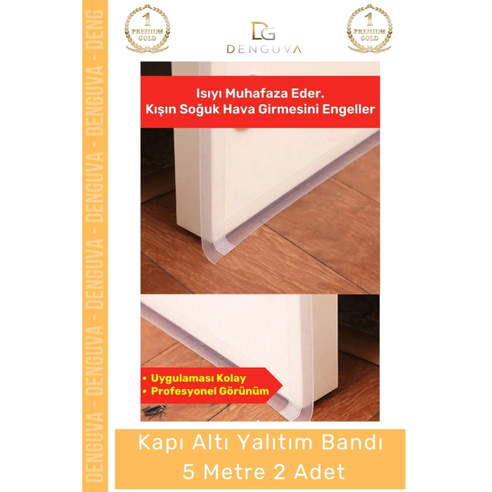 #YalıtımBandı Polimer Silikon Kapı Altı Rüzgar Toz Isı Yalıtımı Yalıtım Şeffaf Şerit Bant 5mt - 2 Adet