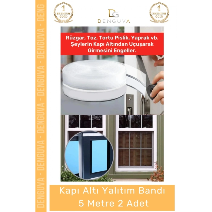 #YalıtımBandı Polimer Silikon Kapı Altı Rüzgar Toz Isı Yalıtımı Yalıtım Şeffaf Şerit Bant 5mt - 2 Adet