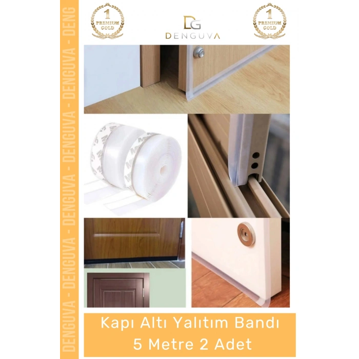 #YalıtımBandı Polimer Silikon Kapı Altı Rüzgar Toz Isı Yalıtımı Yalıtım Şeffaf Şerit Bant 5mt - 2 Adet