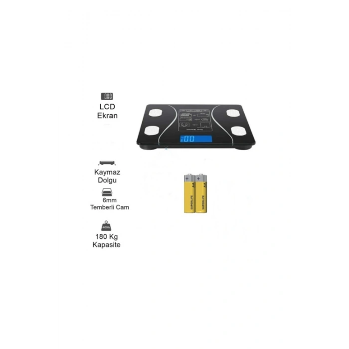 Bluetooth Akıllı Tartı Vücut Analiz Baskülü - Yağ Su Kas Ölçer Dijital Kilo Ölçüm Cihazı