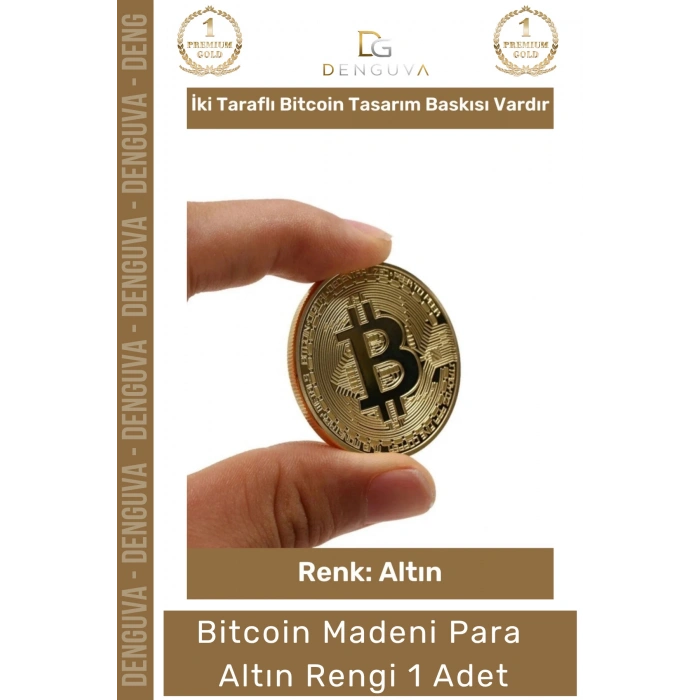 #Bitcoin Koleksiyonluk Demir Şık Kripto Hatıra Madalyon Fiziksel Bitcoin Madeni Altın Rengi - 1 Adet