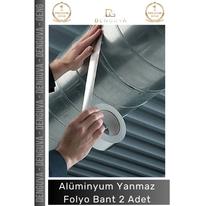#YanmazBant Yüksek Isıya Dayanıklı 350 Derece Yalıtım Bacası Borusu Yapışkanlı Alüminyum Yanmaz Folyo Bant - 2 Adet