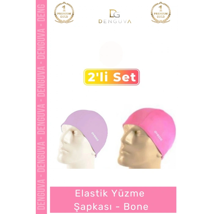 #YüzmeBonesi Silikon Yüzücü Bonesi Su Geçirmez Dayanıklı Esnek Havuz Deniz Elastik Yüzme Şapkası 2li Set