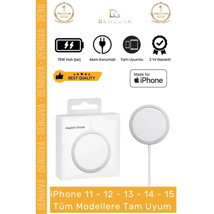 #ŞarjAleti 15W Hızlı Magsafe iPhone 12 13 14 15 Manyetik Masaüstü Uyumlu Wireless Charger Adaptörü