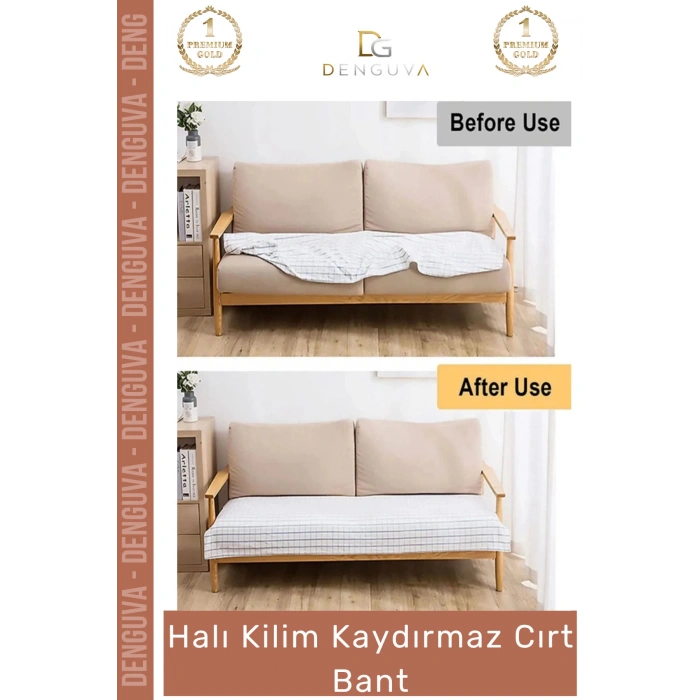 #CırtBant Halı Kaydırmaz Ped Yıkanabilir Tekrar Kullanılabilir Güçlü Sabitleyici 5 cm 10 Adet Cırt Bant