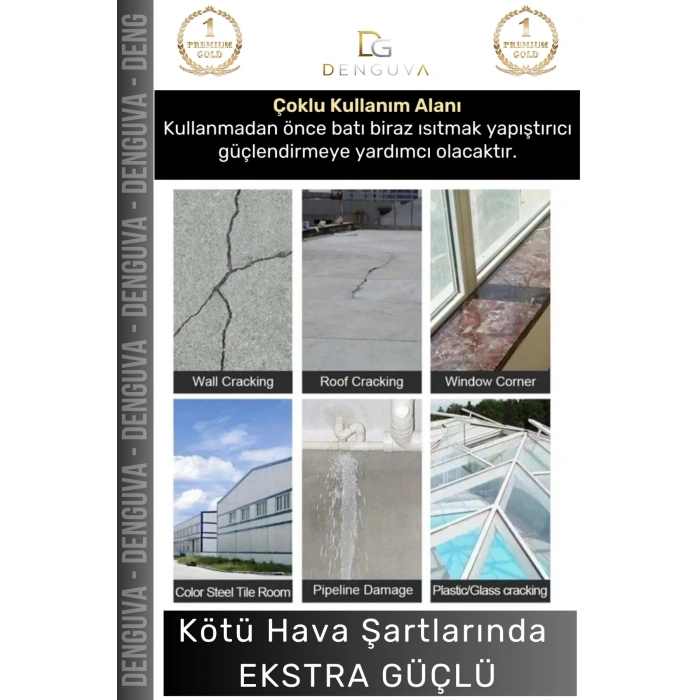 #İzolasyonBandı Gri Çok Amaçlı Dayanıklı Su Geçirmez Güçlü Yapışkan Yalıtım Montaj Tamir Bandı 48 Mm 10 Mt - 1 Adet