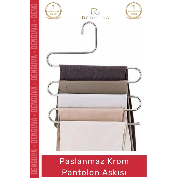 #PantolonAskısı Şık Metal Yer Tasarrufu Sağlayan Lüks Kaliteli Dolap Paslanmaz Krom Pantolon Askısı