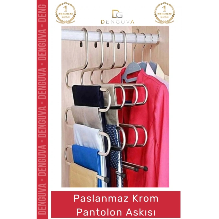#PantolonAskısı Şık Metal Yer Tasarrufu Sağlayan Lüks Kaliteli Dolap Paslanmaz Krom Pantolon Askısı