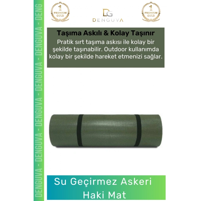 #AskeriMat Su Geçirmez Isı Yalıtımlı Hafif Dayanıklı Kamp Outdoor 12 cm Köpük Askeri Haki Mat