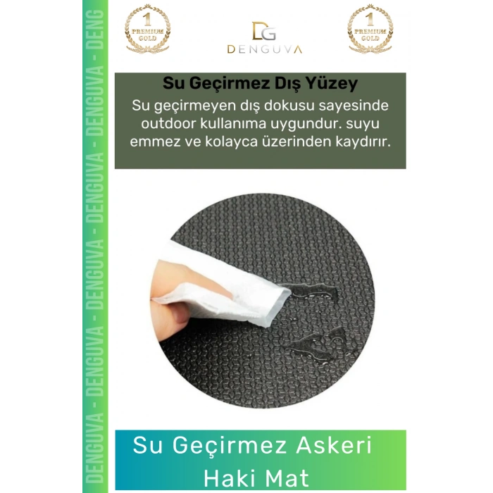 #AskeriMat Su Geçirmez Isı Yalıtımlı Hafif Dayanıklı Kamp Outdoor 12 cm Köpük Askeri Haki Mat