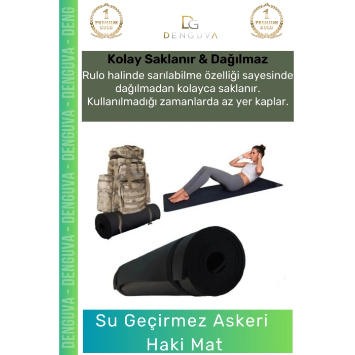 #AskeriMat Su Geçirmez Isı Yalıtımlı Hafif Dayanıklı Kamp Outdoor 12 cm Köpük Askeri Haki Mat