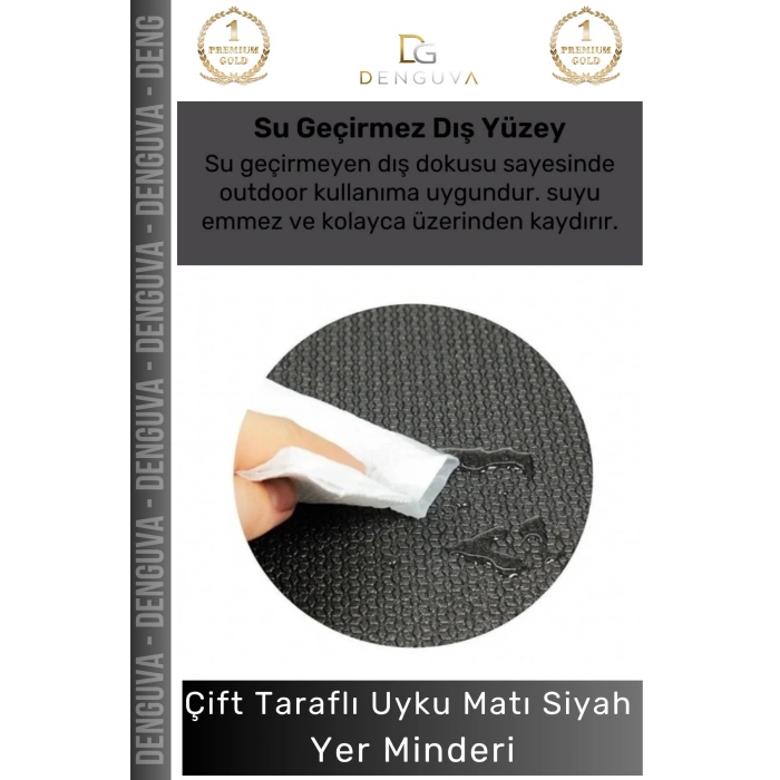 #UykuMatı Taşıma Askılı Kaymaz Pilates Yoga Fitness Kamp Spor Konforlu Uyku Matı Siyah Yer Minderi